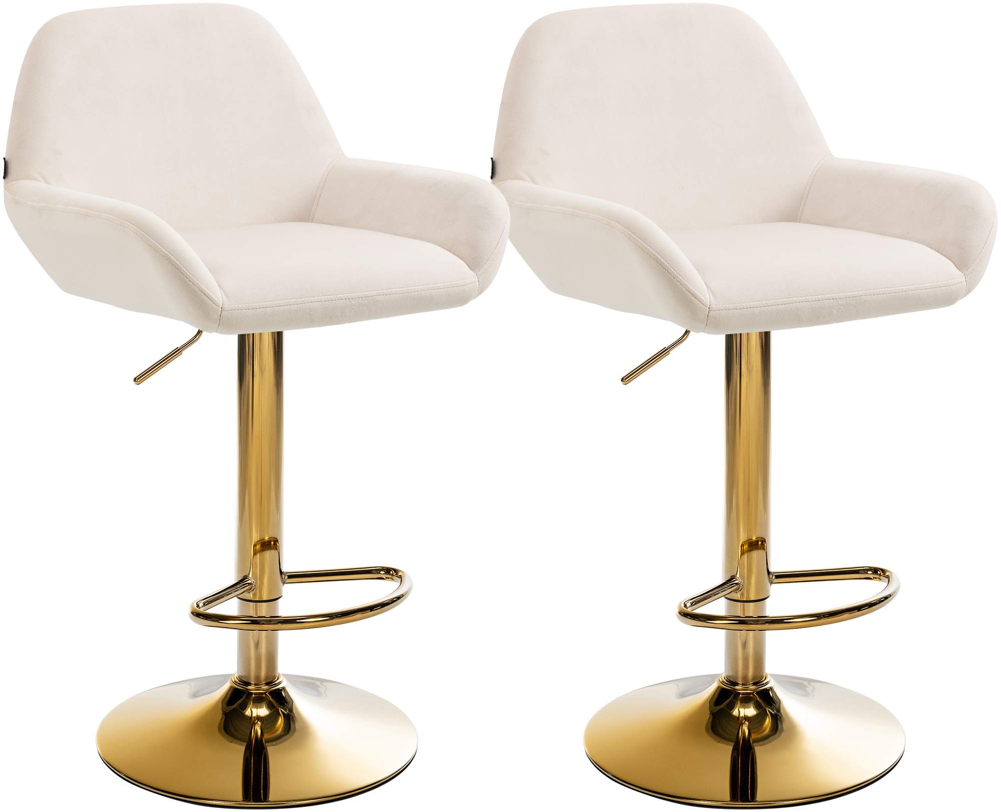Lot de 2 tabourets de bar Braga or velours