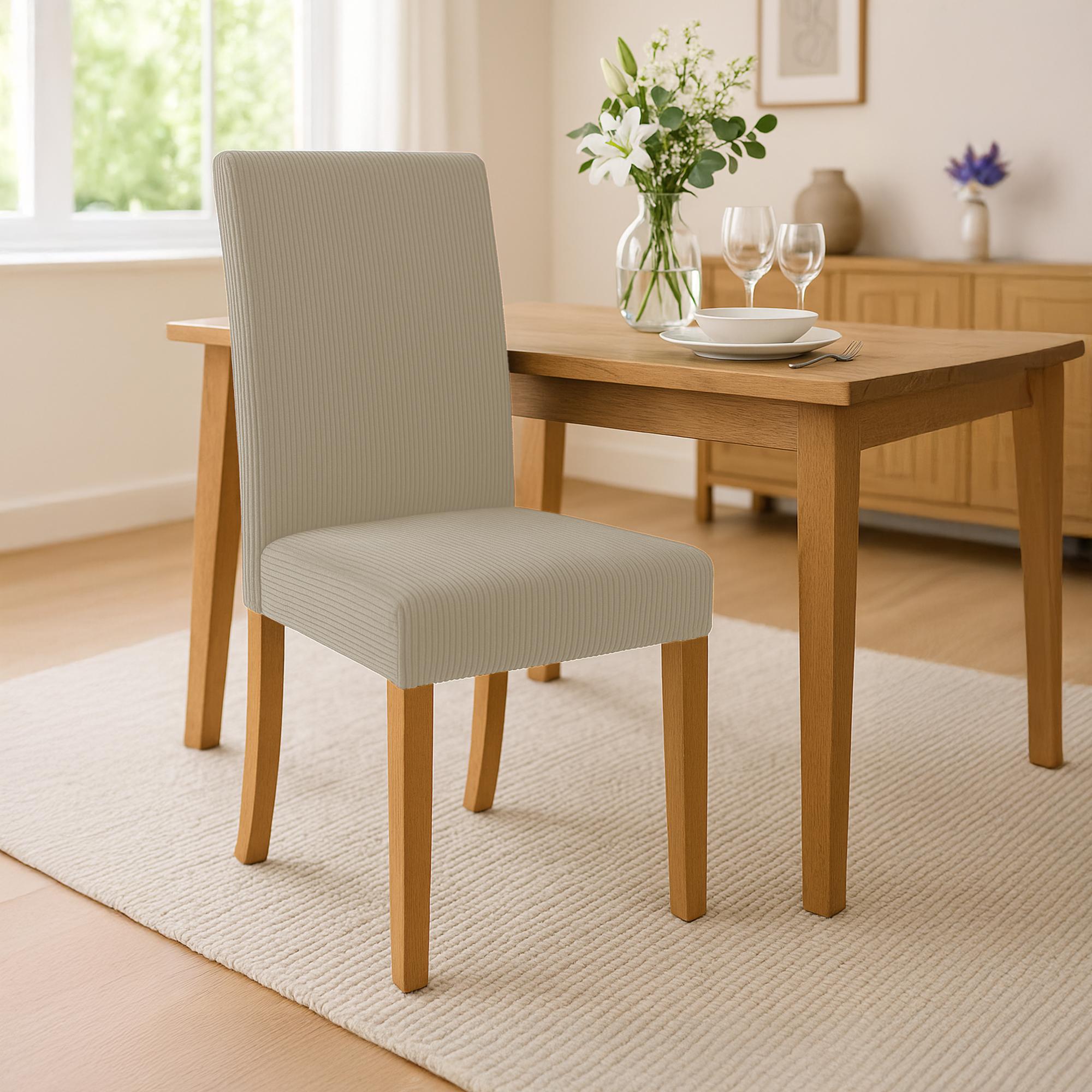 Lot de 2 chaises de salle a manger Ina en velours cotele