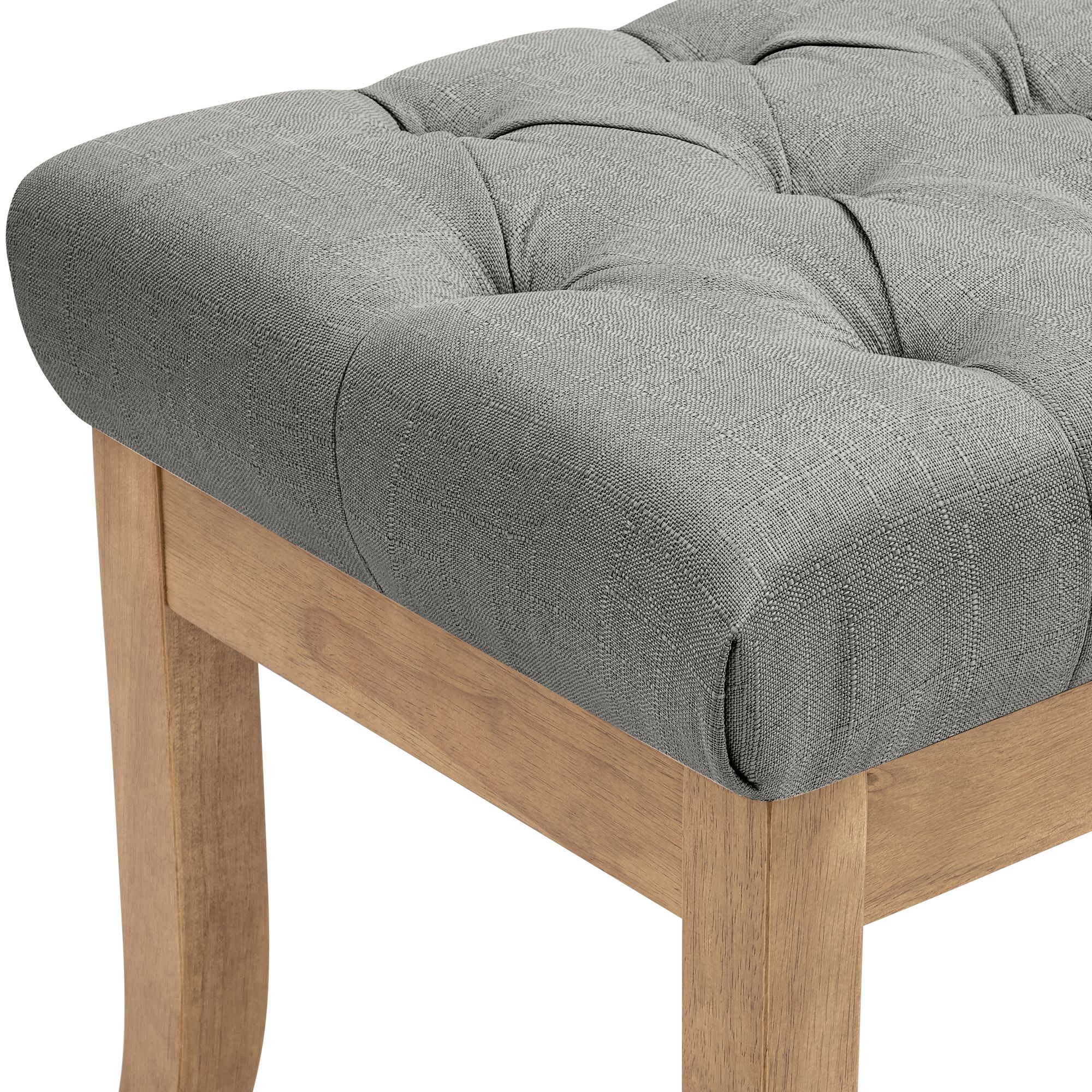Banc Ramses tissu pieds antique clair