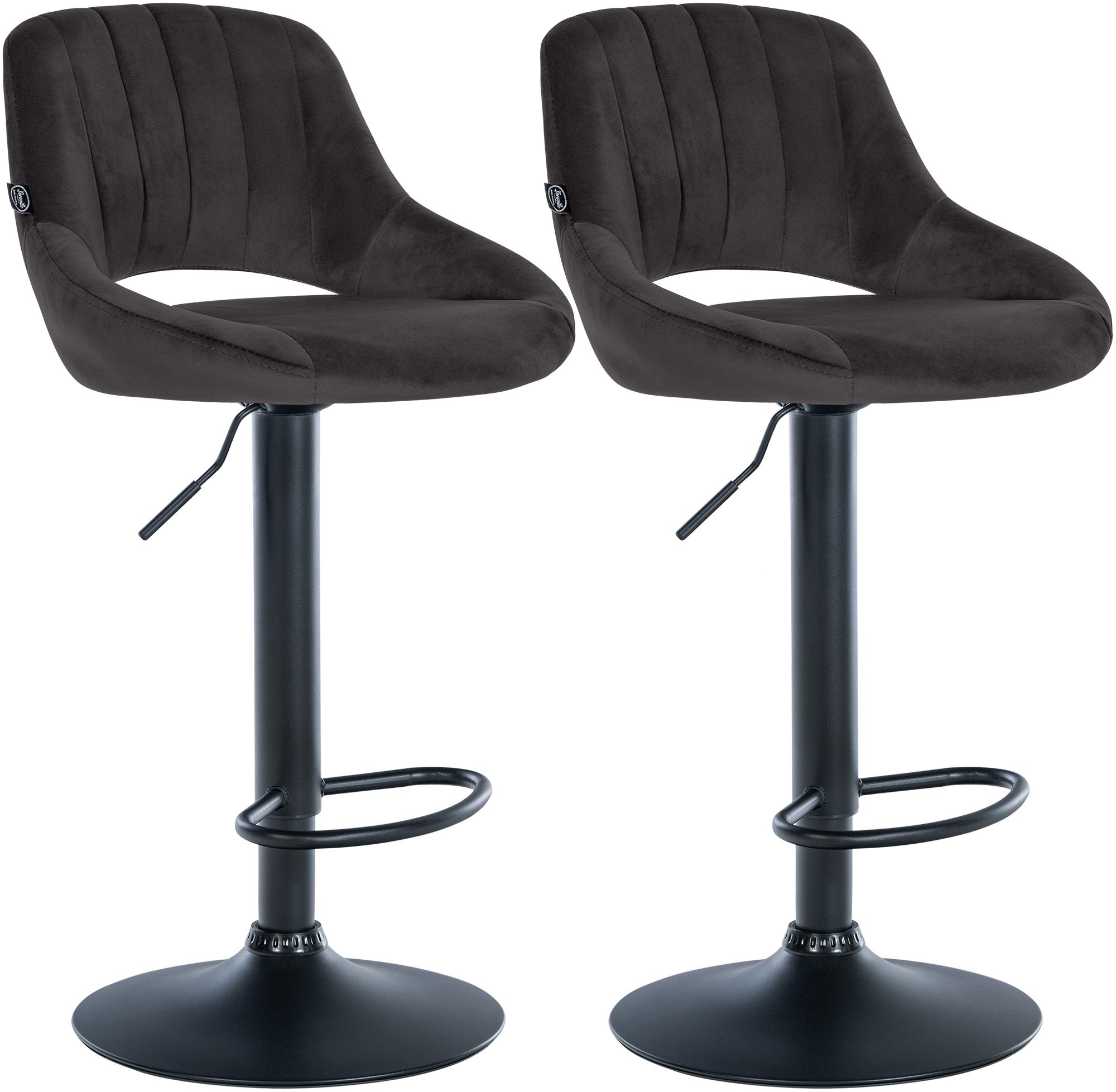 Lot de 2 tabourets de bar Milet en velours