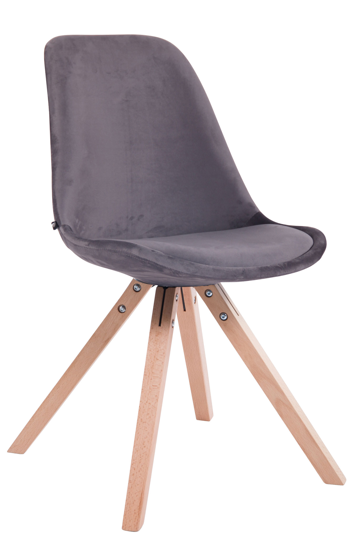 Chaise de salle à manger Toulouse en velours Pieds carrés