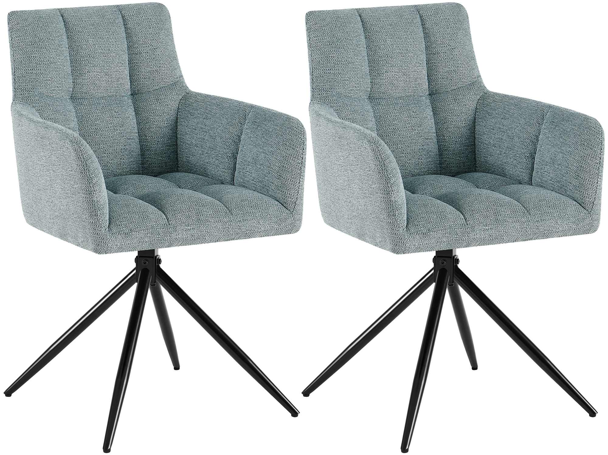 Lot de 2 chaises de salle à manger Jonah en tissu