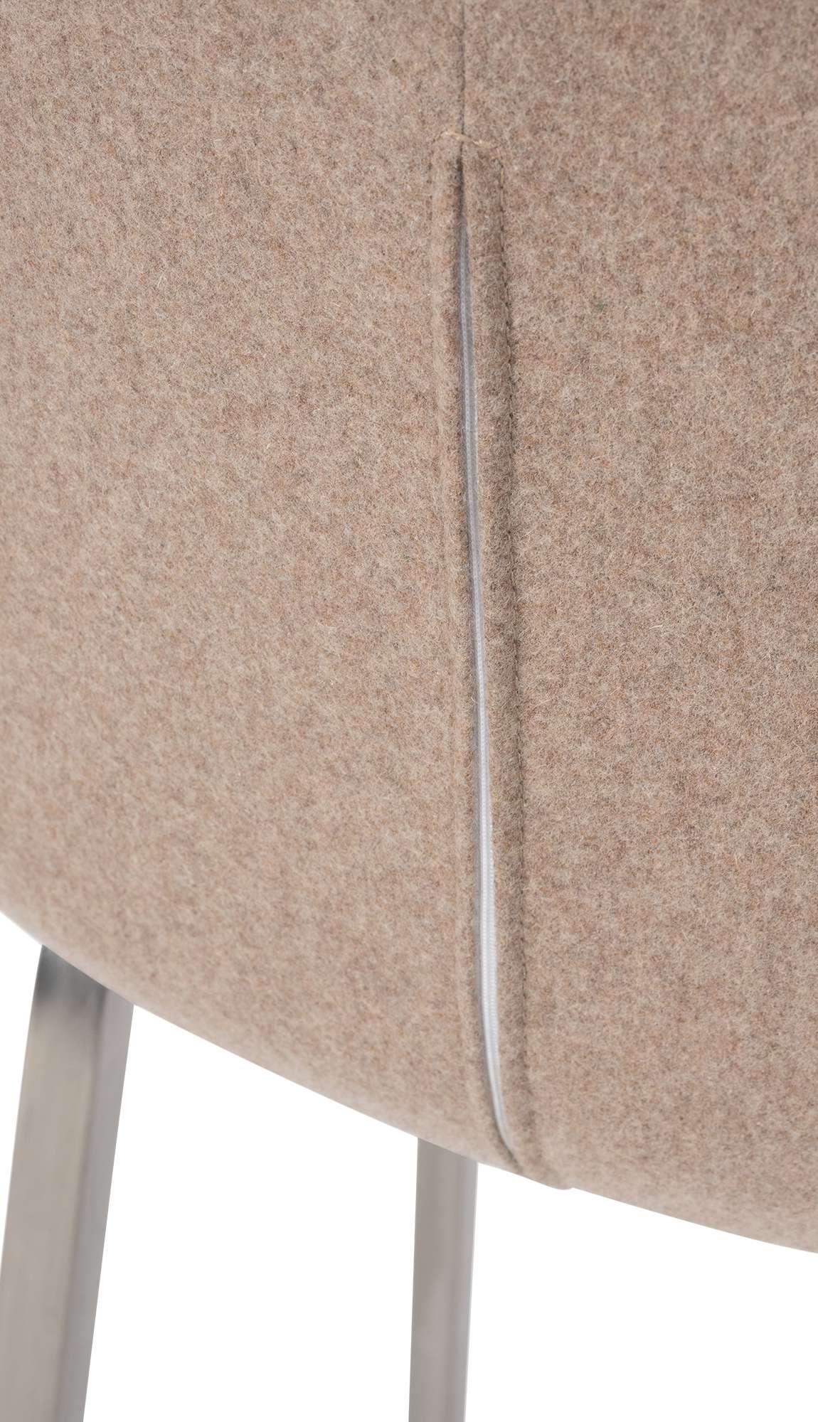 Tabouret de bar Monea feutre avec piètement à quatre pieds