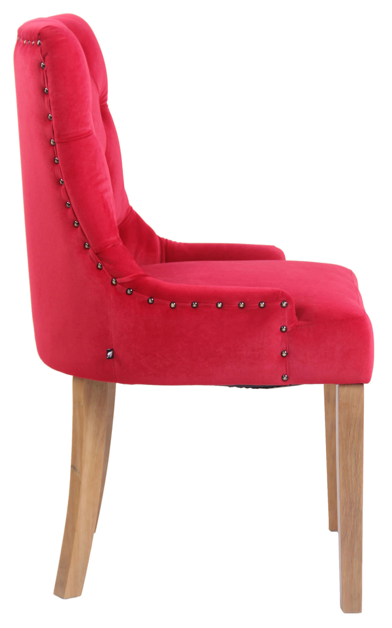 Chaise de salle à manger Aberdeen en Velours avec Piètement en bois d'hévéa