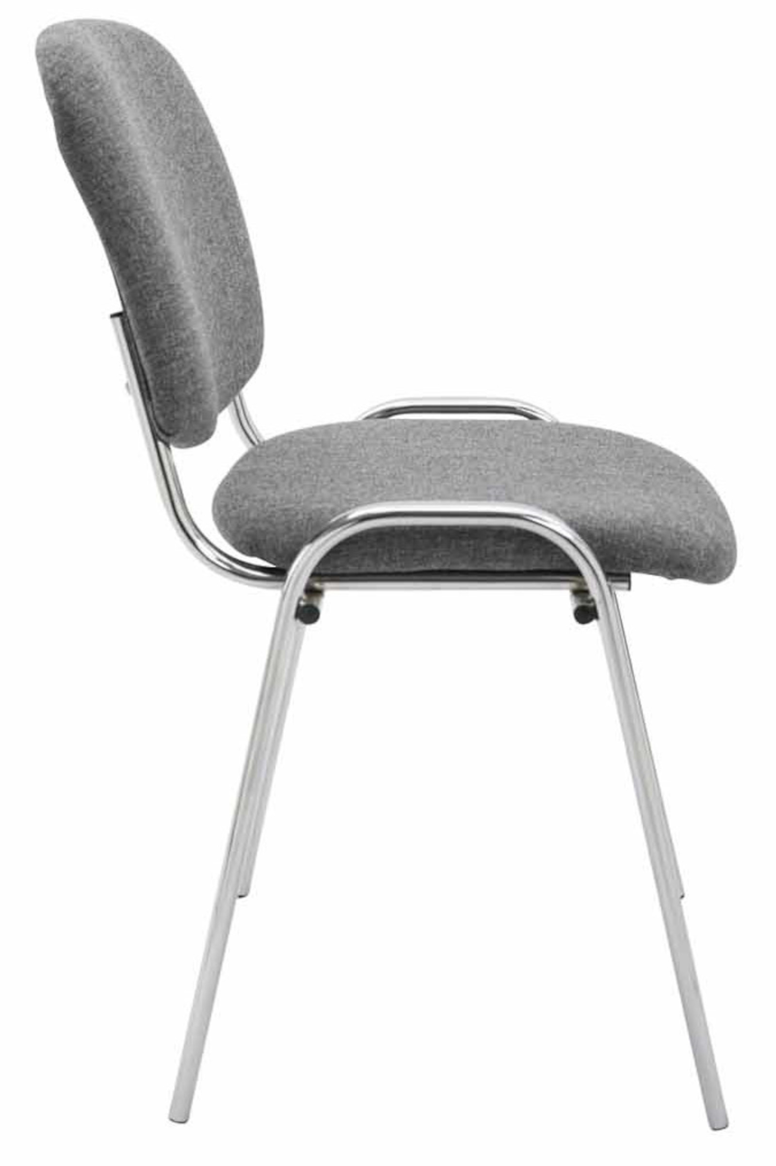 Lot de 4 Chaises de visiteur Ken en tissu avec Pieds en métal aspect chromé