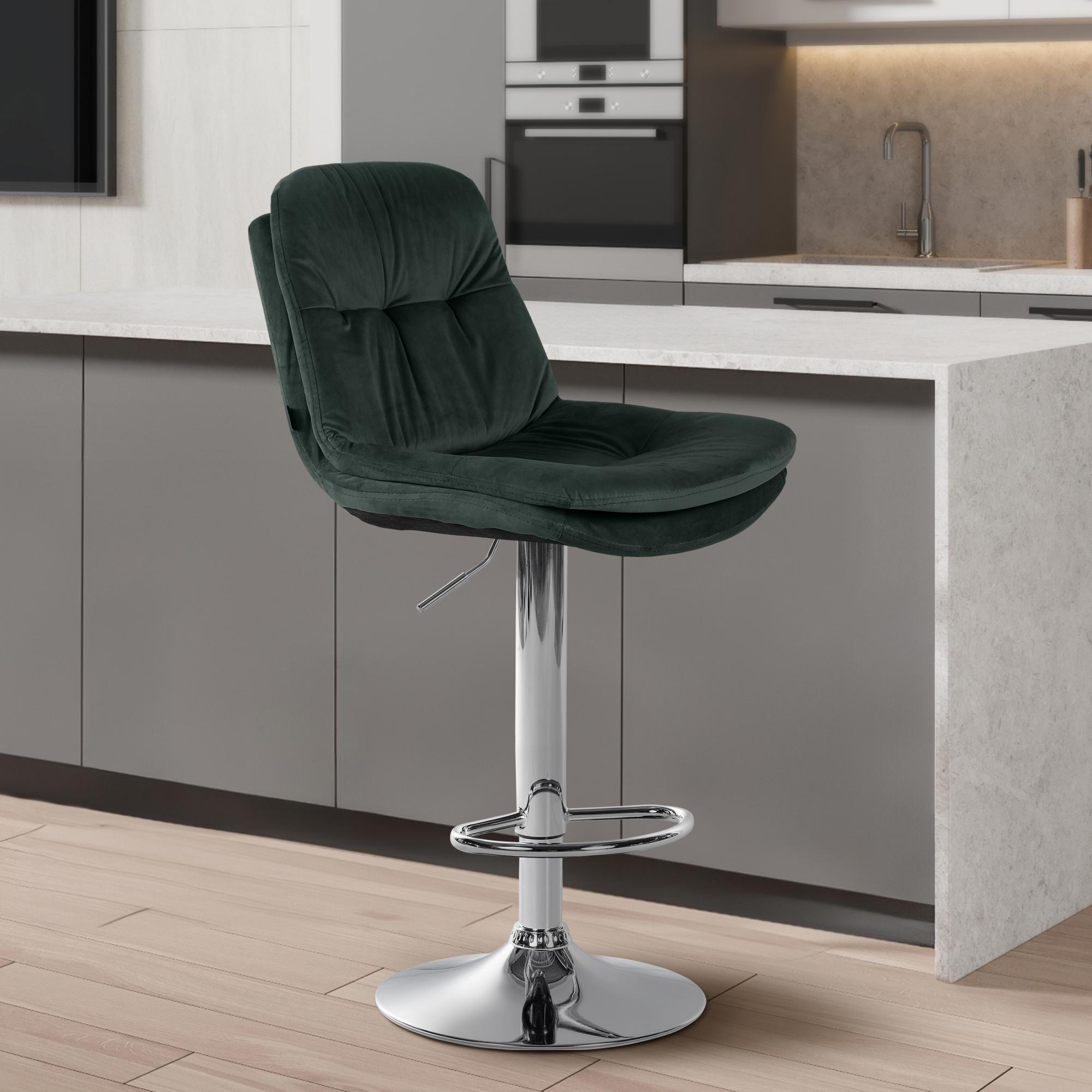 Tabouret de bar Laurel velours