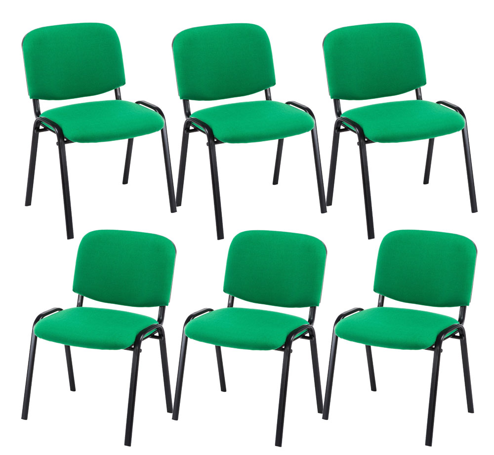 Lot de 6 chaises visiteur empilables Ken en tissu