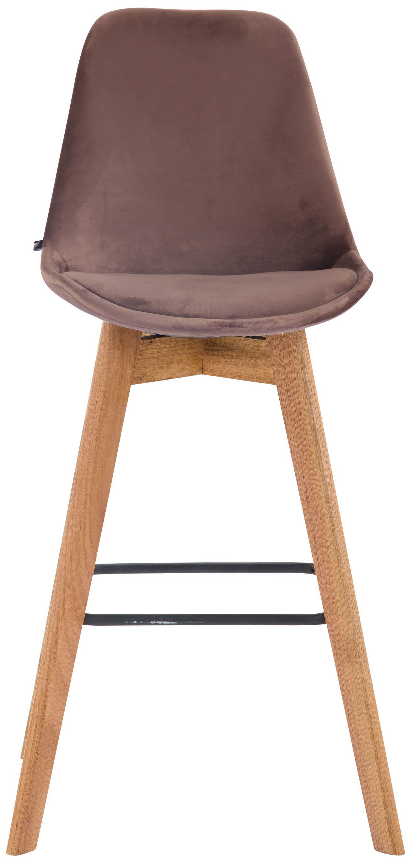Lot de 2 tabourets de bar Metz en velours Pieds en bois